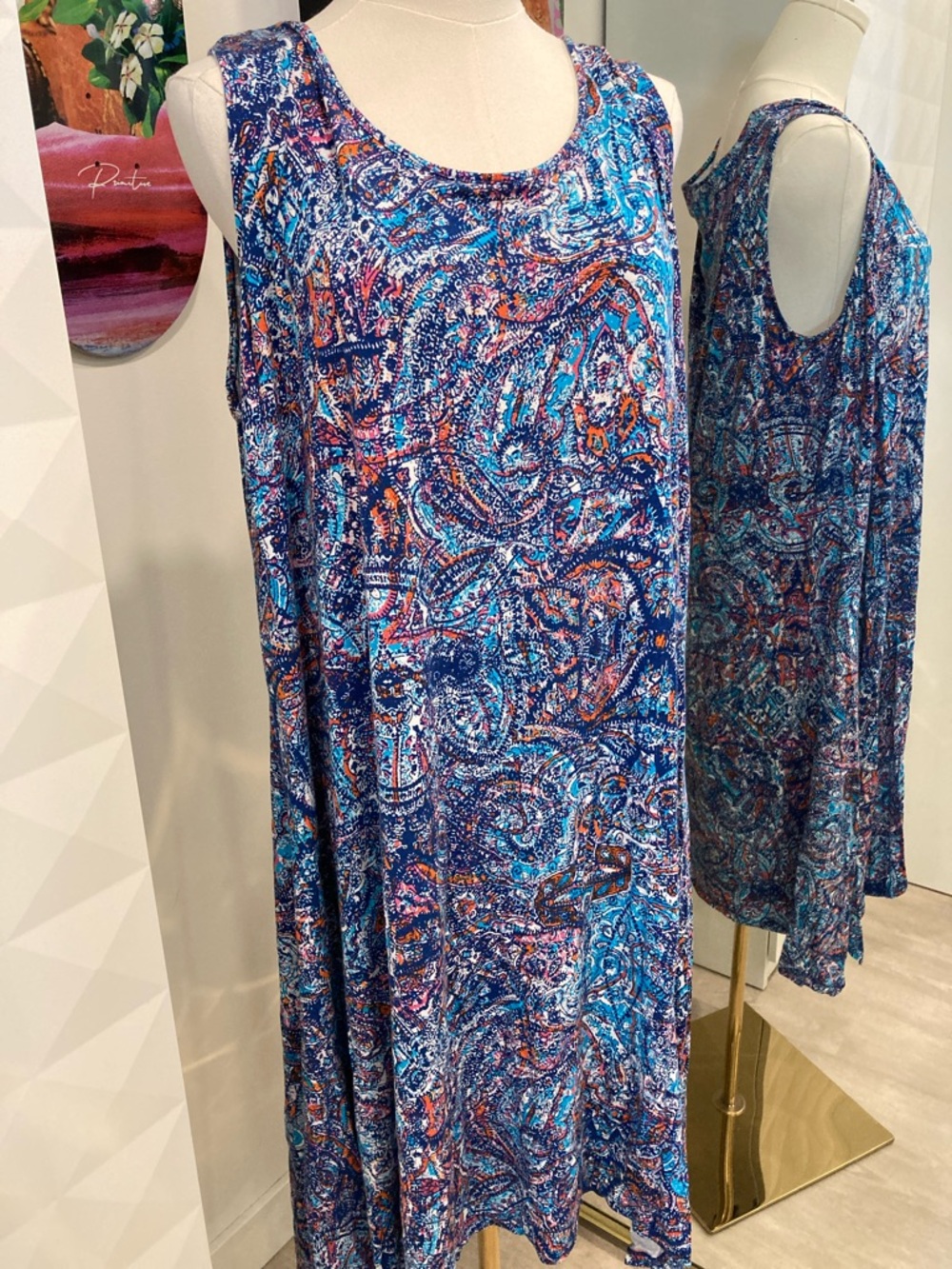 Cynthia Rowley Blue Paisley Dress